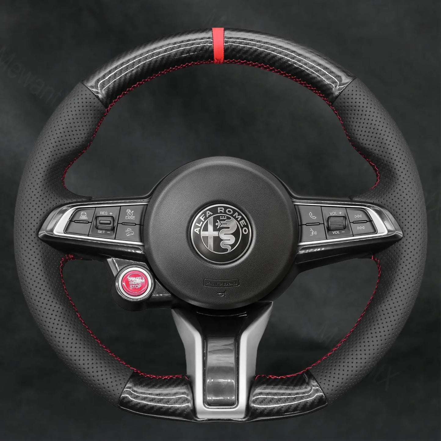Steering Wheel Cover for Alfa Romeo Giulia Quadrifoglio 2020 - 2022 - Mewantx