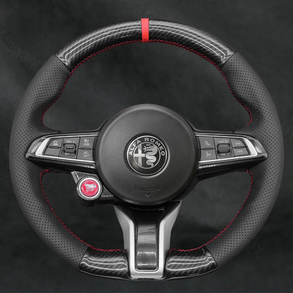 Steering Wheel Cover for Alfa Romeo Stelvio Quadrifoglio 2020 - 2022 - Mewantx