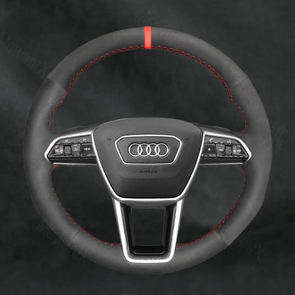 Steering Wheel Cover For Audi A6 Avant Allroad S6 RS 6 C84K 2018 - 2022 - Mewantx