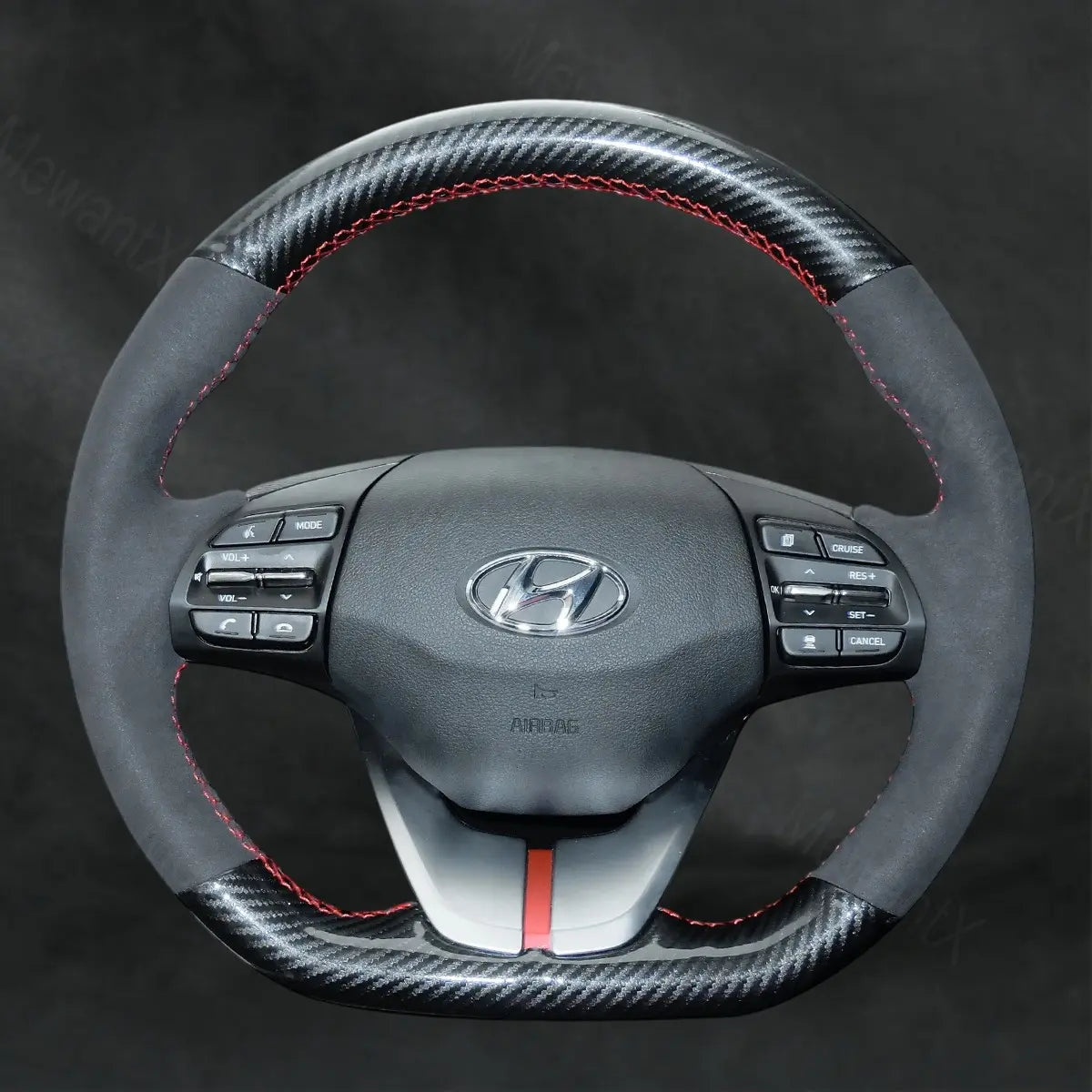 Steering Wheel Cover For Hyundai Elantra VI Sport SR Turbo 2015 - 2020 - Mewantx