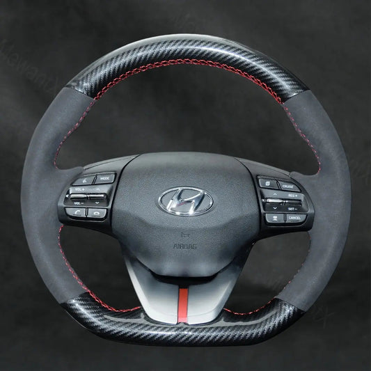 Steering Wheel Cover For Hyundai Elantra VI Sport SR Turbo 2015 - 2020 - Mewantx