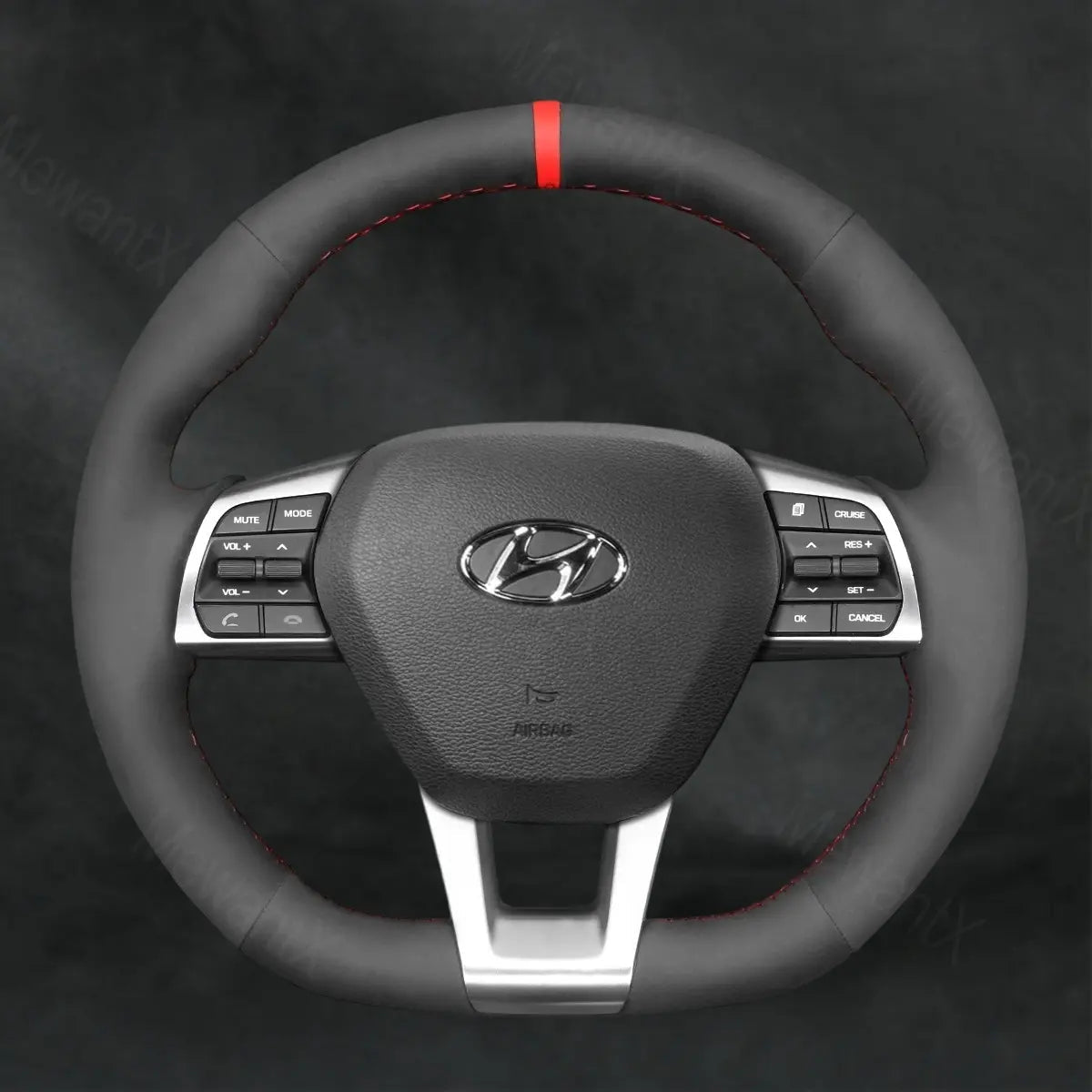 Steering Wheel Cover For Hyundai Sonata 3 - Spoke D Shape 2015 - 2019 - Mewantx