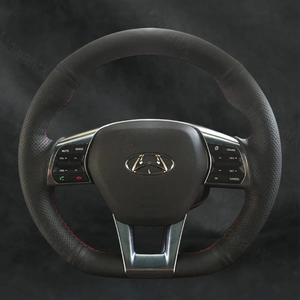 Steering Wheel Cover For Hyundai Sonata 3 - Spoke D Shape 2015 - 2019 - Mewantx