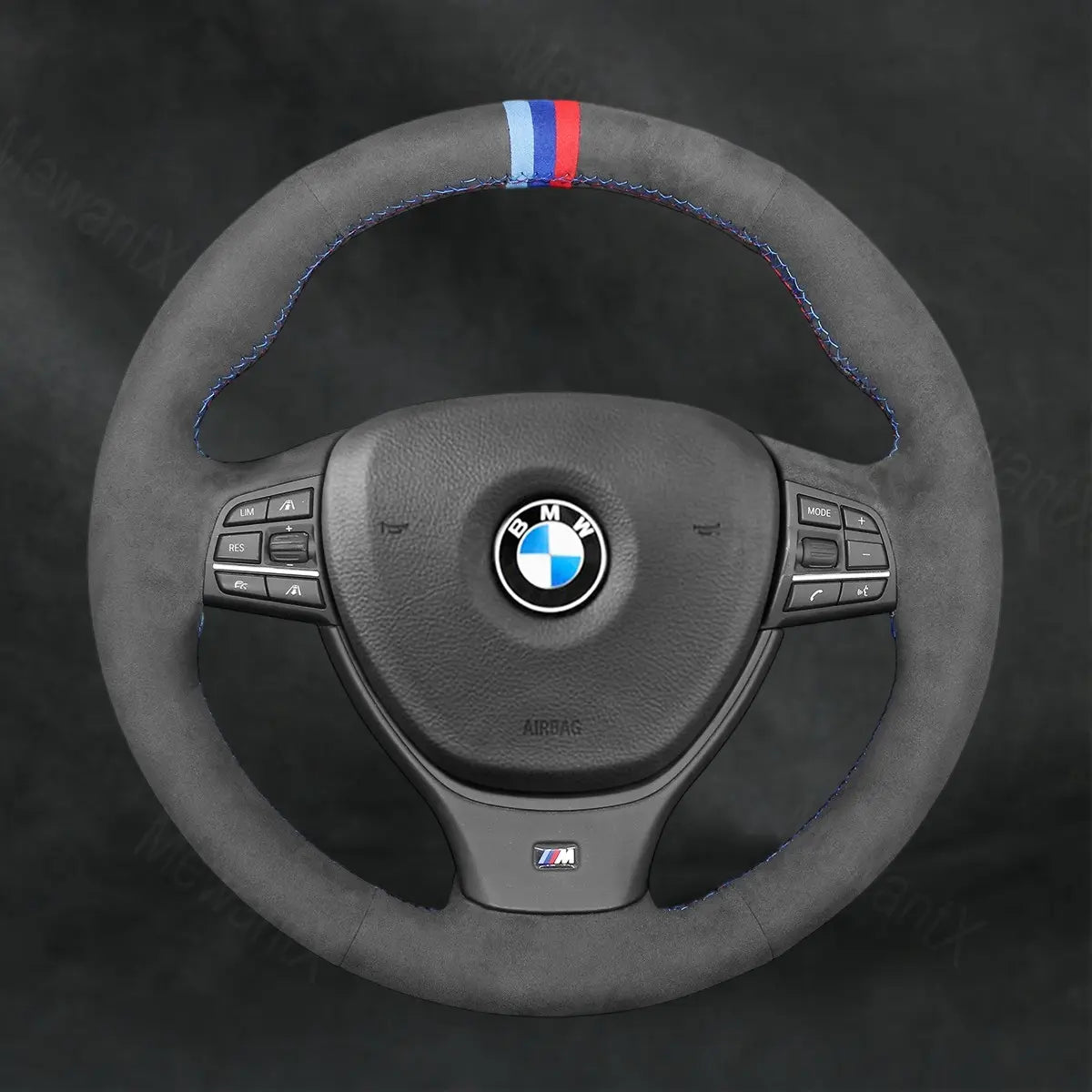 Steering Wheel Cover For BMW 7 Series F01 F02 Long Wheelbase Sedan 2008 - 2015 - Mewantx