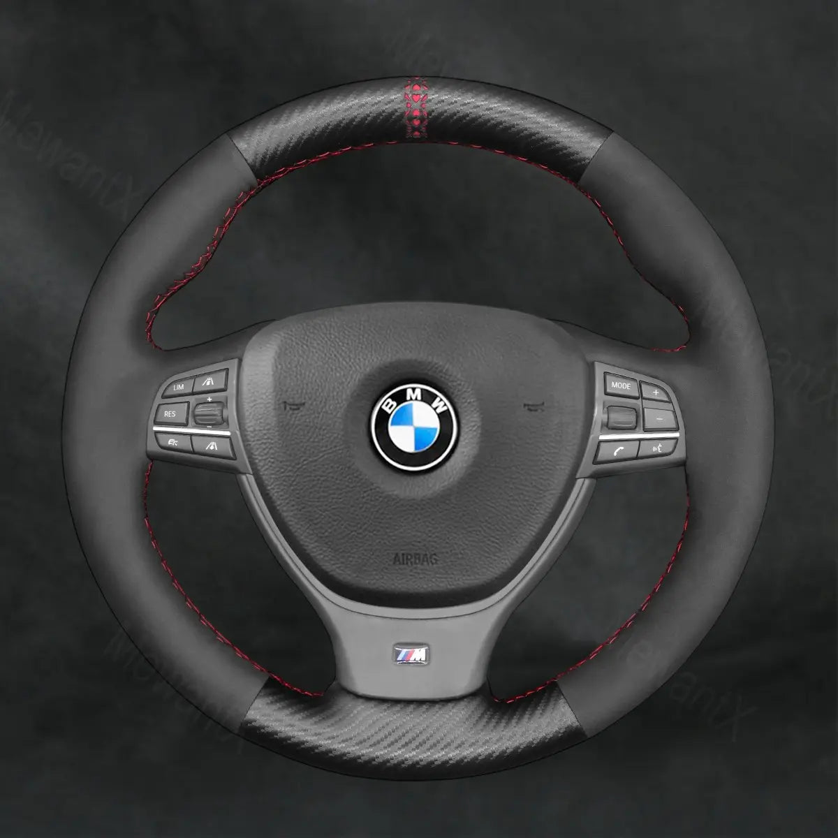 Steering Wheel Cover For BMW 7 Series F01 F02 Long Wheelbase Sedan 2008 - 2015 - Mewantx