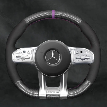Steering Wheel Cover For Mercedes Benz AMG CLA35 CLA45 C118 2019-2023