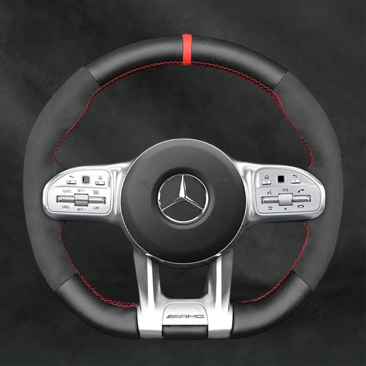 Steering Wheel Cover For Mercedes Benz AMG CLA35 CLA45 C118 2019 - 2023 - Mewantx