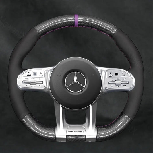Steering Wheel Cover For Mercedes Benz AMG GLC43 GLC63 X253 C253 2019 - 2023 - Mewantx