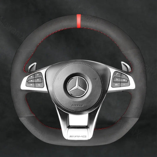 Steering Wheel Cover For Mercedes Benz AMG GLS 63 X166 2017 - 2019 - Mewantx