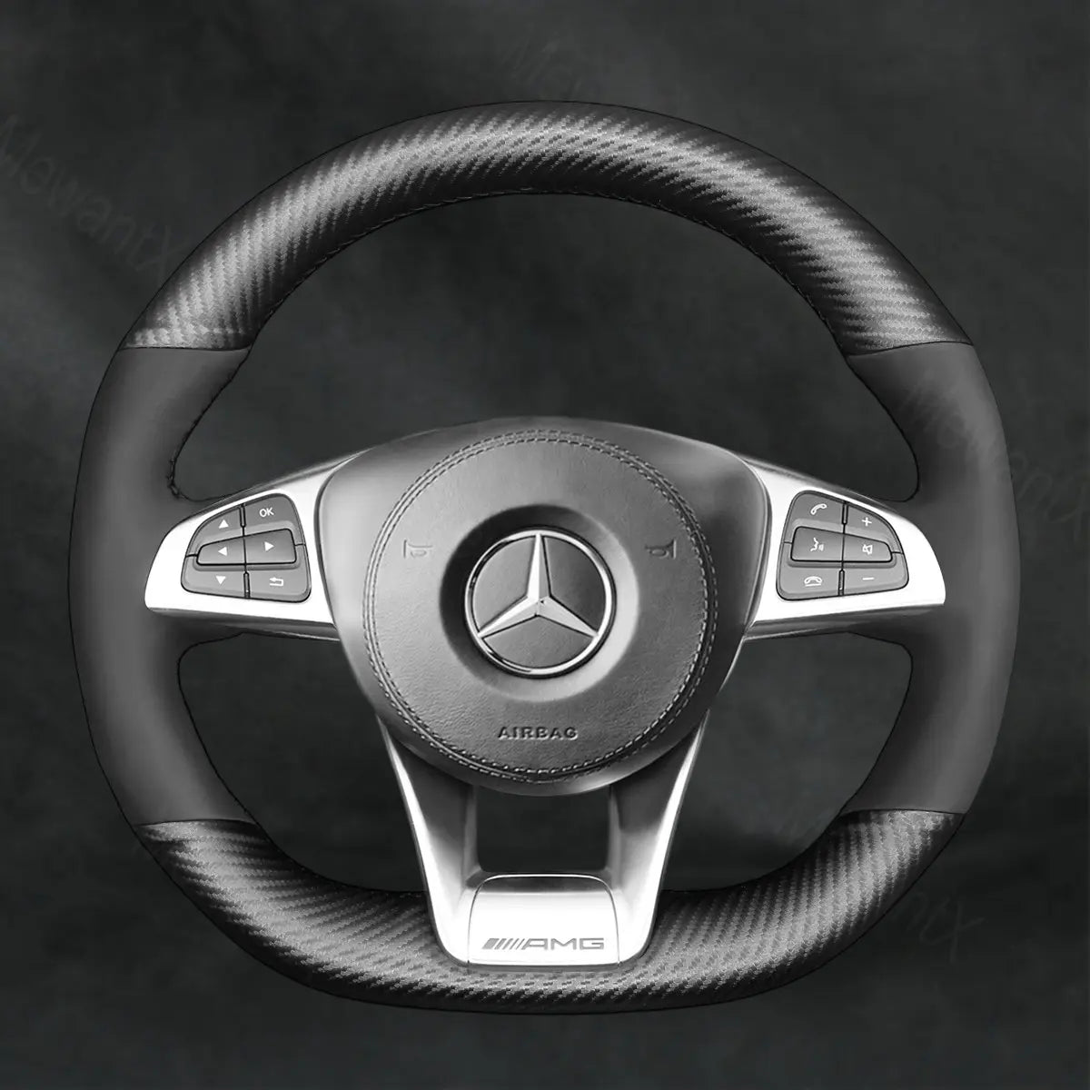 Steering Wheel Cover For Mercedes Benz AMG GT C190 R190 2016-2019