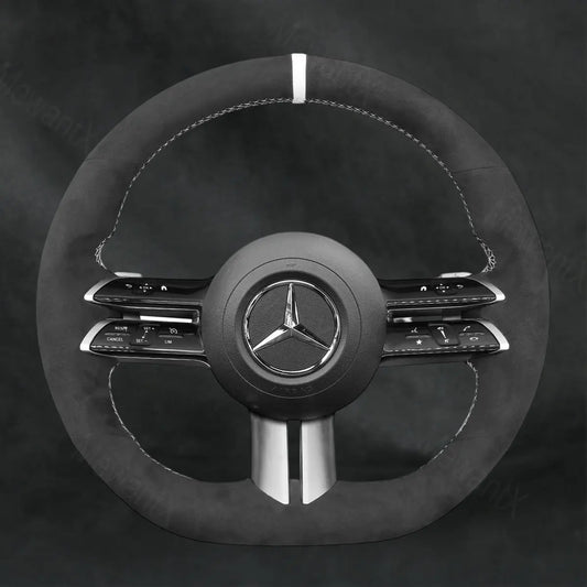 Steering Wheel Cover For Mercedes Benz AMG - Line AMG - Sport EQS V297 2021 - 2023 - Mewantx