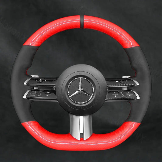 Steering Wheel Cover For Mercedes Benz AMG Line AMG Sport S - Class W223 2021 - 2023 - Mewantx