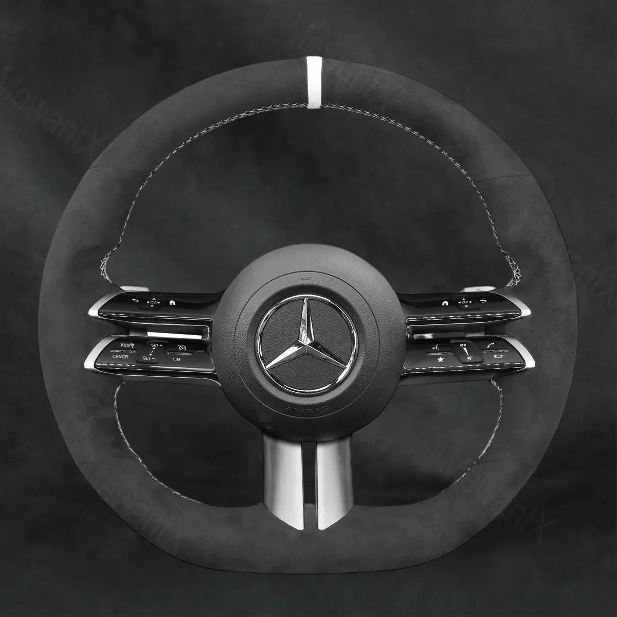 Steering Wheel Cover For Mercedes Benz AMG Line AMG Sport S - Class W223 2021 - 2023 - Mewantx
