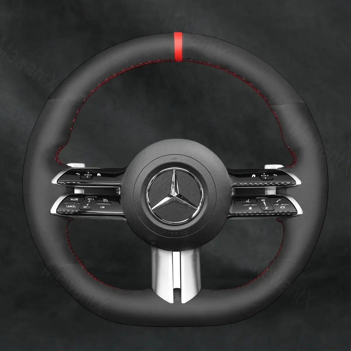 Steering Wheel Cover For Mercedes Benz AMG Line AMG Sport S - Class W223 2021 - 2023 - Mewantx
