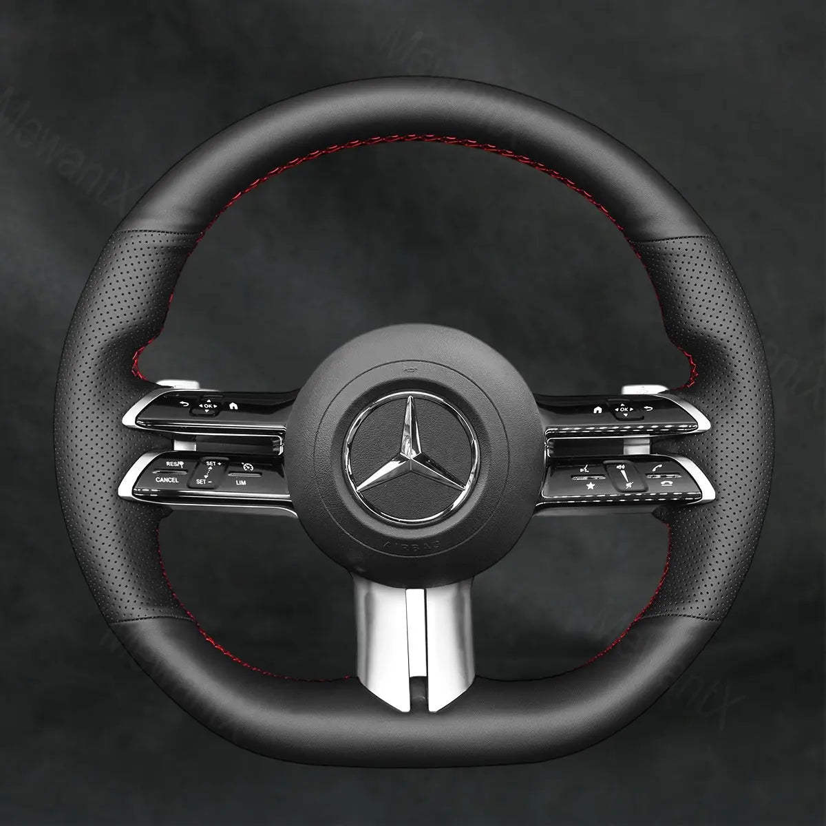 Steering Wheel Cover For Mercedes Benz AMG Line AMG Sport S - Class W223 2021 - 2023 - Mewantx