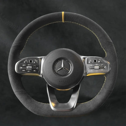 Steering Wheel Cover For Mercedes Benz AMG Line Sport C63 W204 2008 - 2011 - Mewantx
