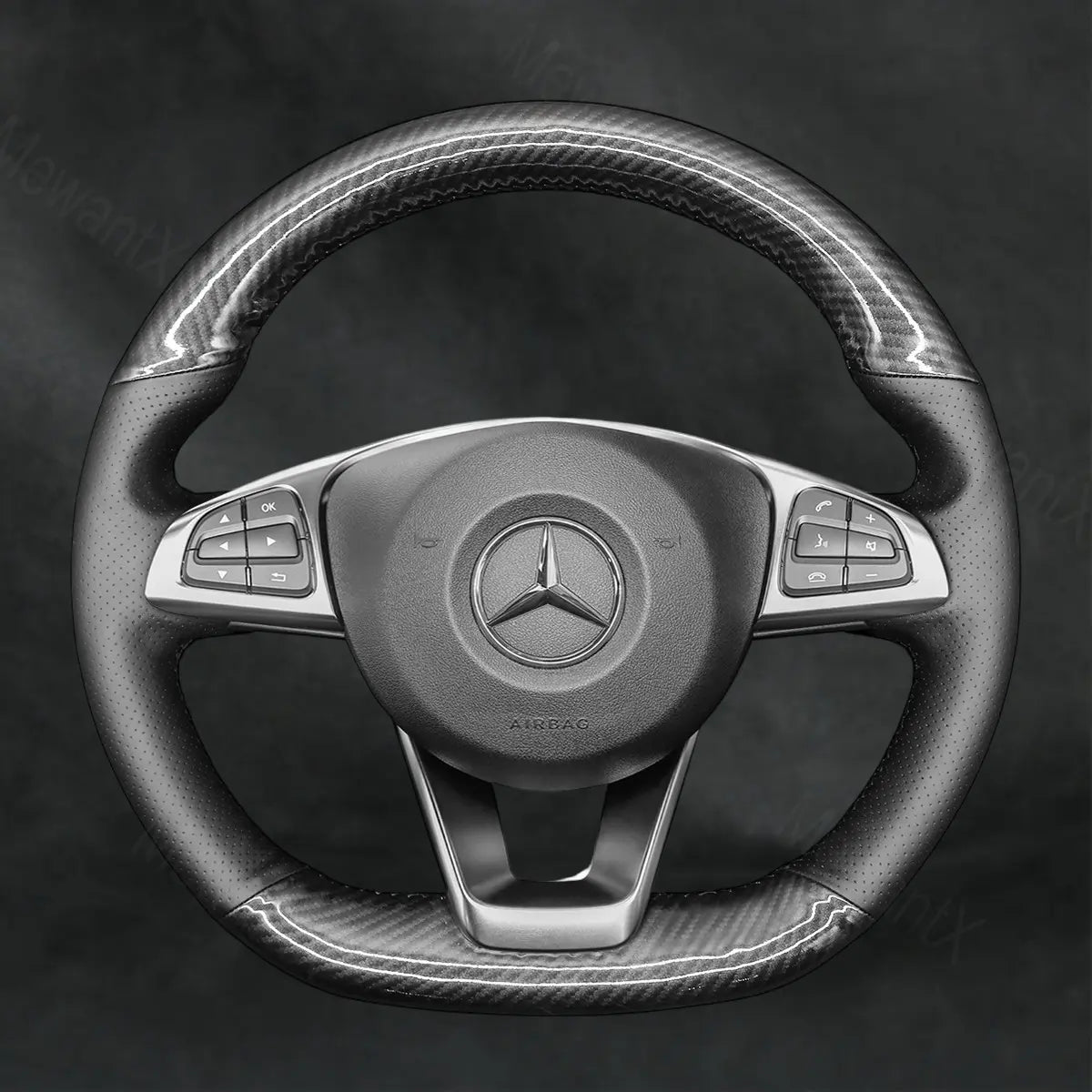 Steering Wheel Cover For Mercedes Benz C-Class W205 AMG C43 2015-2018
