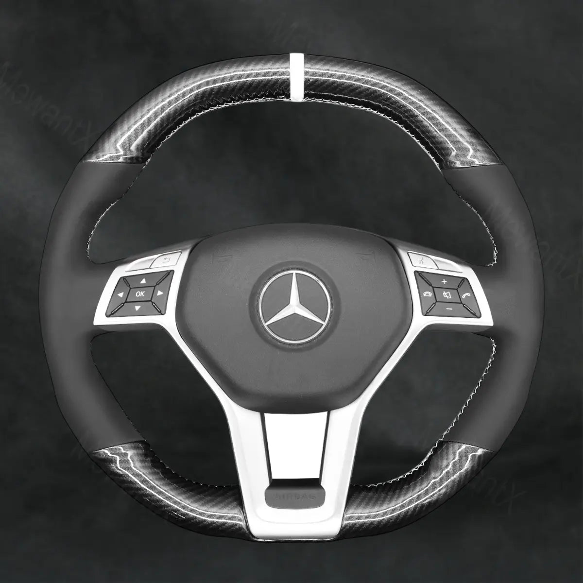 Steering Wheel Cover For Mercedes Benz E 63 AMG W212 S W212 2014 - 2016 - Mewantx