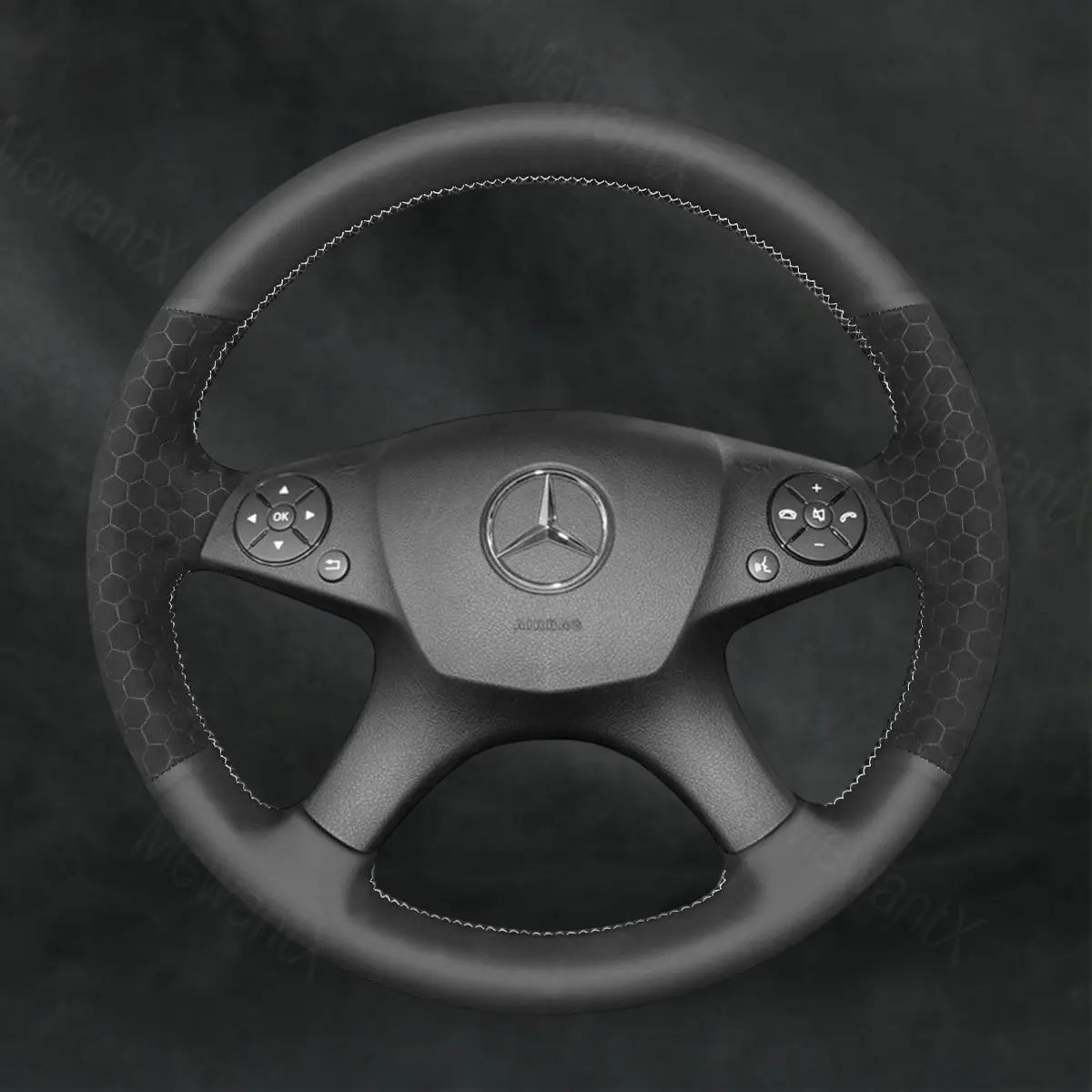 Steering Wheel Cover For Mercedes Benz W204 C-Class C280 C230 C180 C260 C200 C300 2007-2010