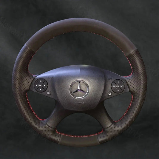Steering Wheel Cover For Mercedes Benz W204 C - Class C280 C230 C180 C260 C200 C300 2007 - 2010 - Mewantx
