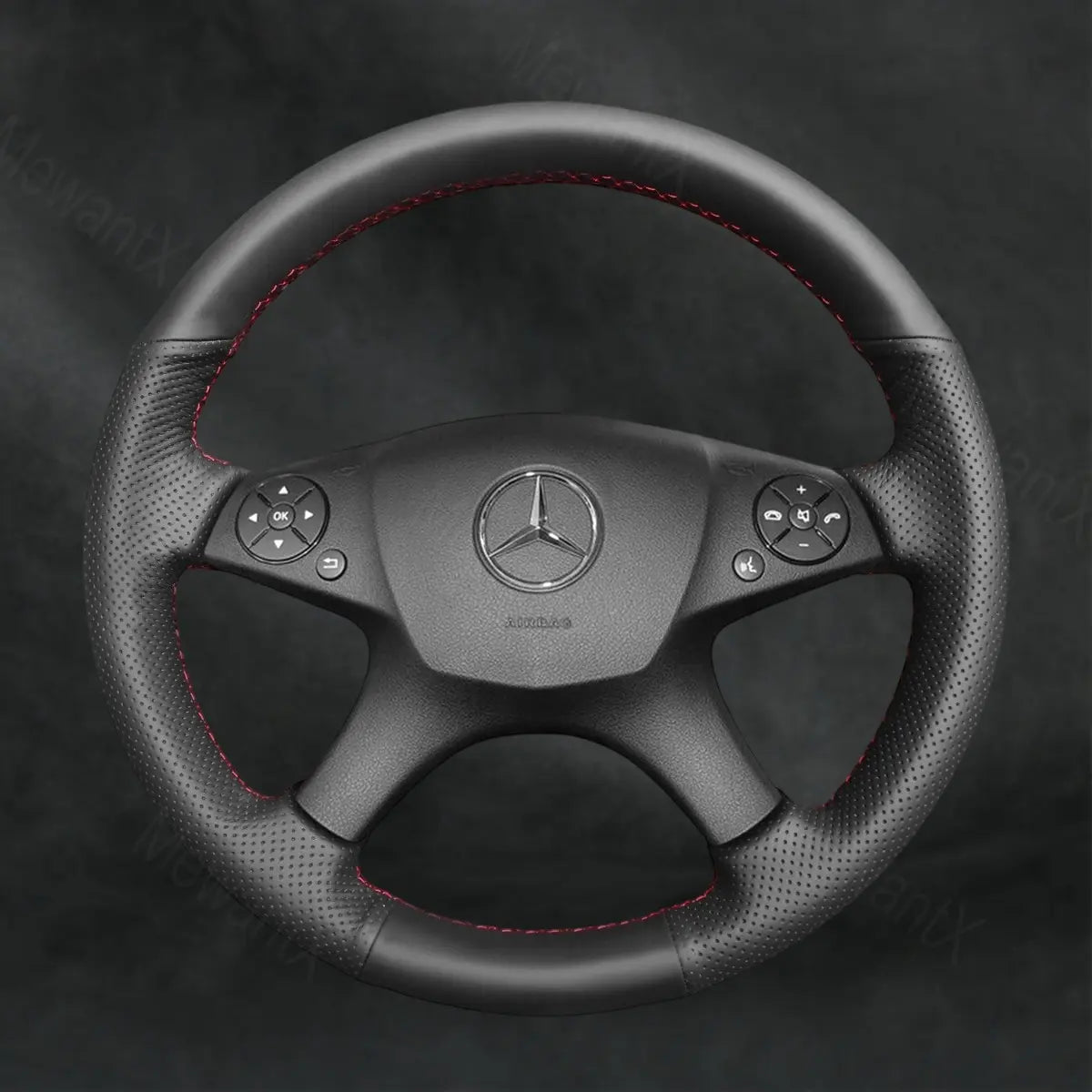 Steering Wheel Cover For Mercedes Benz W204 C-Class C280 C230 C180 C260 C200 C300 2007-2010