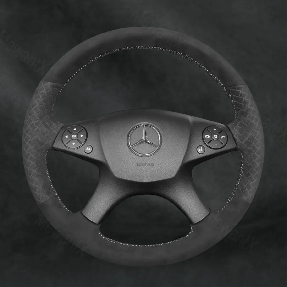 Steering Wheel Cover For Mercedes Benz W204 C-Class C280 C230 C180 C260 C200 C300 2007-2010