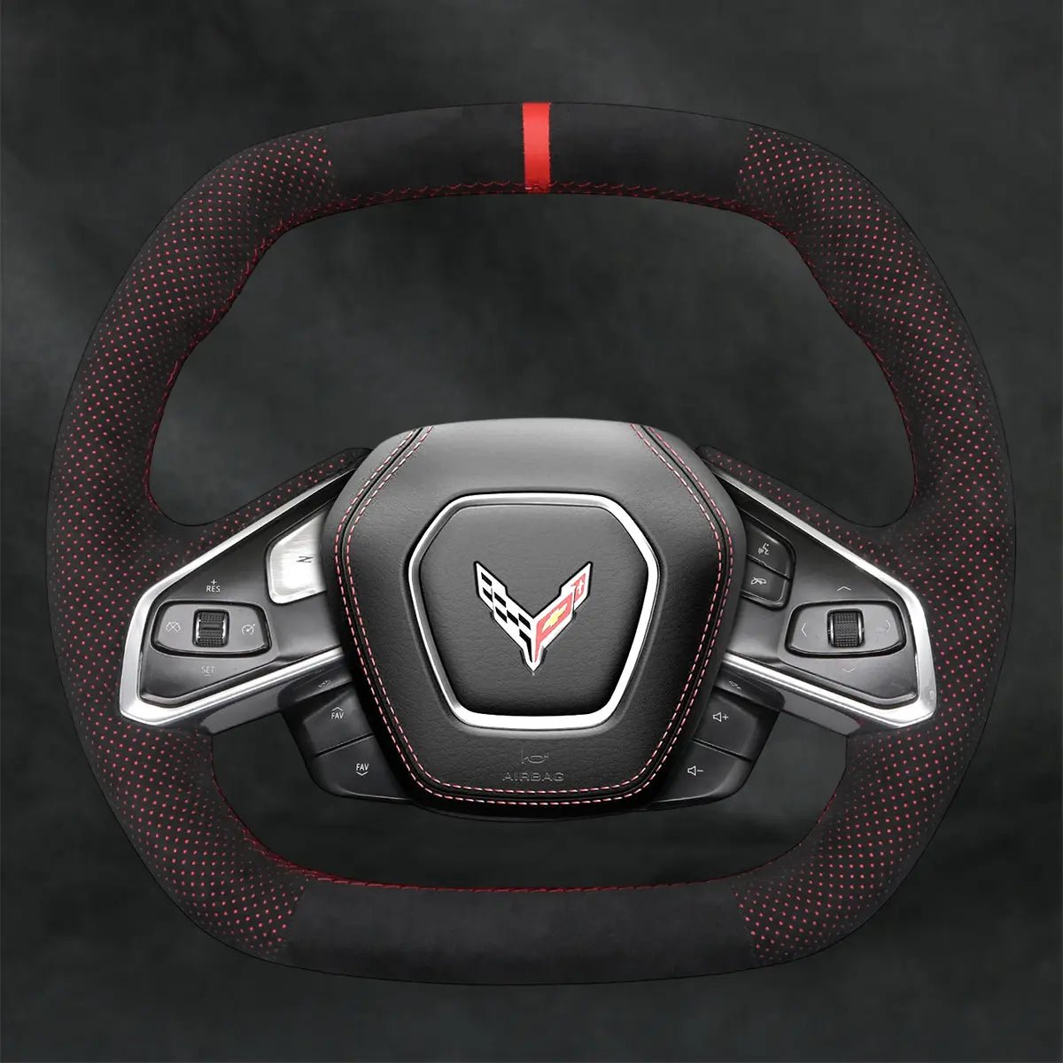 Steering Wheel Cover For Chevrolet Chevy Corvette C8 Stingray 2020 - 2025 - Mewantx