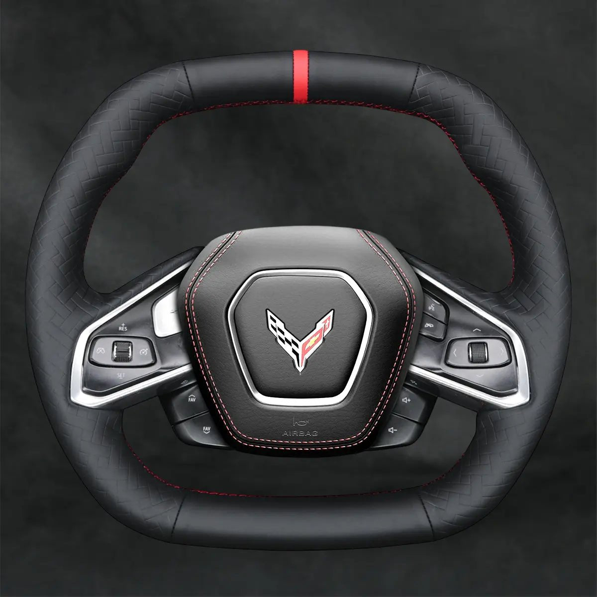 Steering Wheel Cover For Chevrolet Chevy Corvette C8 Stingray 2020 - 2025 - Mewantx
