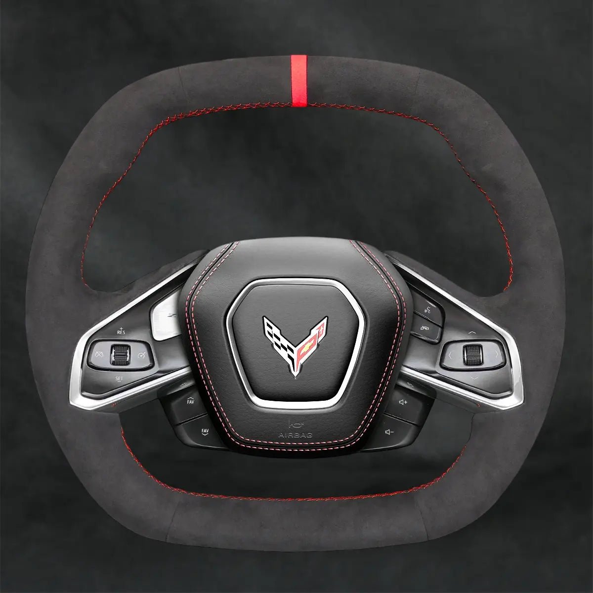 Steering Wheel Cover For Chevrolet Chevy Corvette C8 Stingray 2020 - 2025 - Mewantx