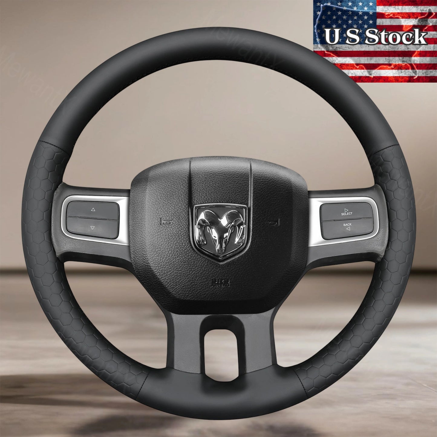 Steering Wheel Cover For RAM 1500 2500 3500 2009 - 2012(Fit for oringinal leather wheel)—US STOCK - Mewantx