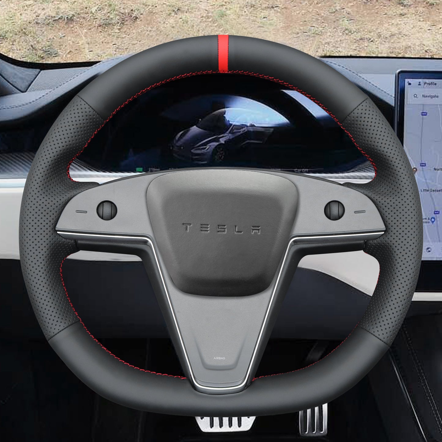 Steering Wheel Cover For Tesla Model X 2021-2023