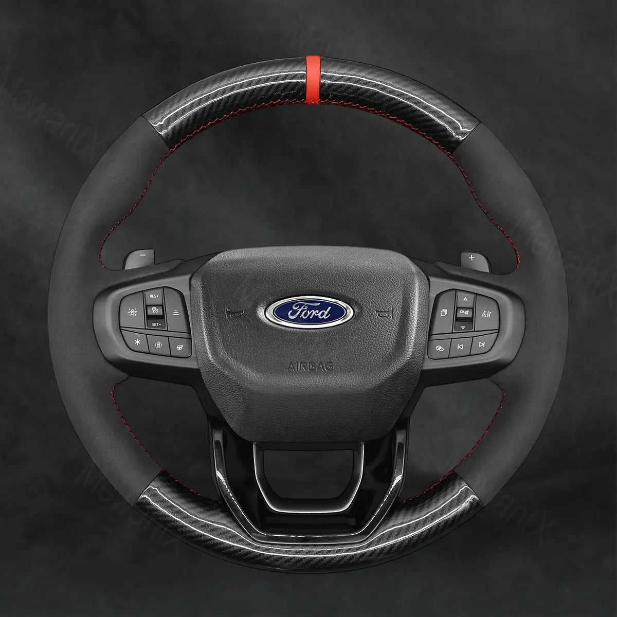 Discover MewantX Custom Steering Wheel Cover For Ford Ranger 2022 - 2025 Mewant delivers comfort, grip, style, protection and durable quality.