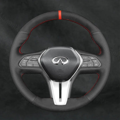 Discover MewantX Custom Steering Wheel Cover For Infiniti Q50 2017 - 2025 Mewant delivers comfort, grip, style, protection and durable quality.
