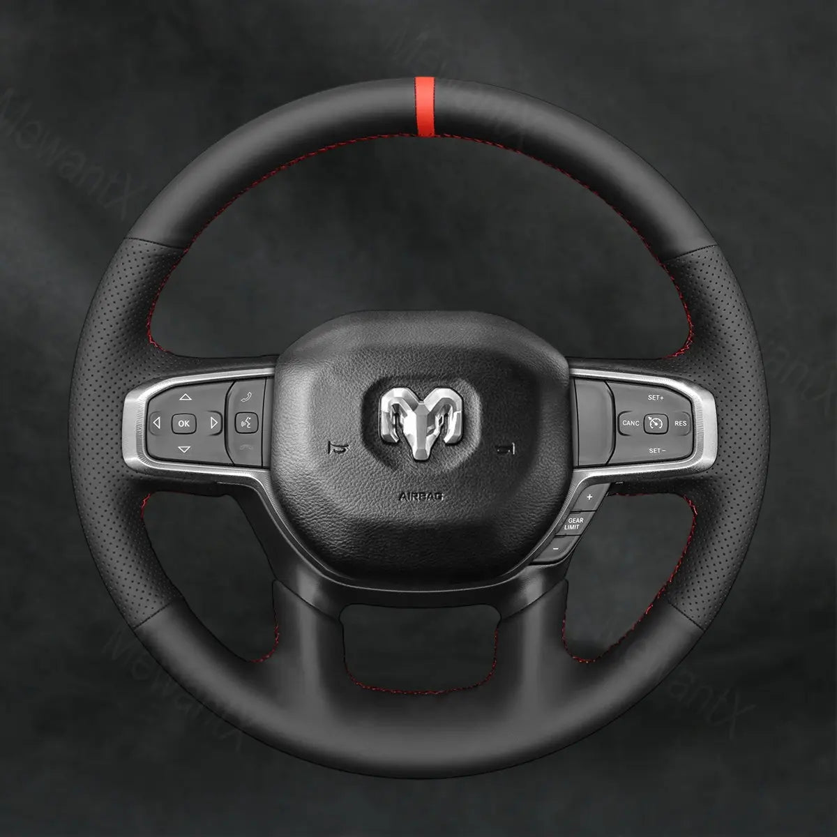 Discover MewantX Custom Steering Wheel Cover For RAM 1500 2500 3500 2018 - 2025 Mewant delivers comfort, grip, style, protection and durable quality.