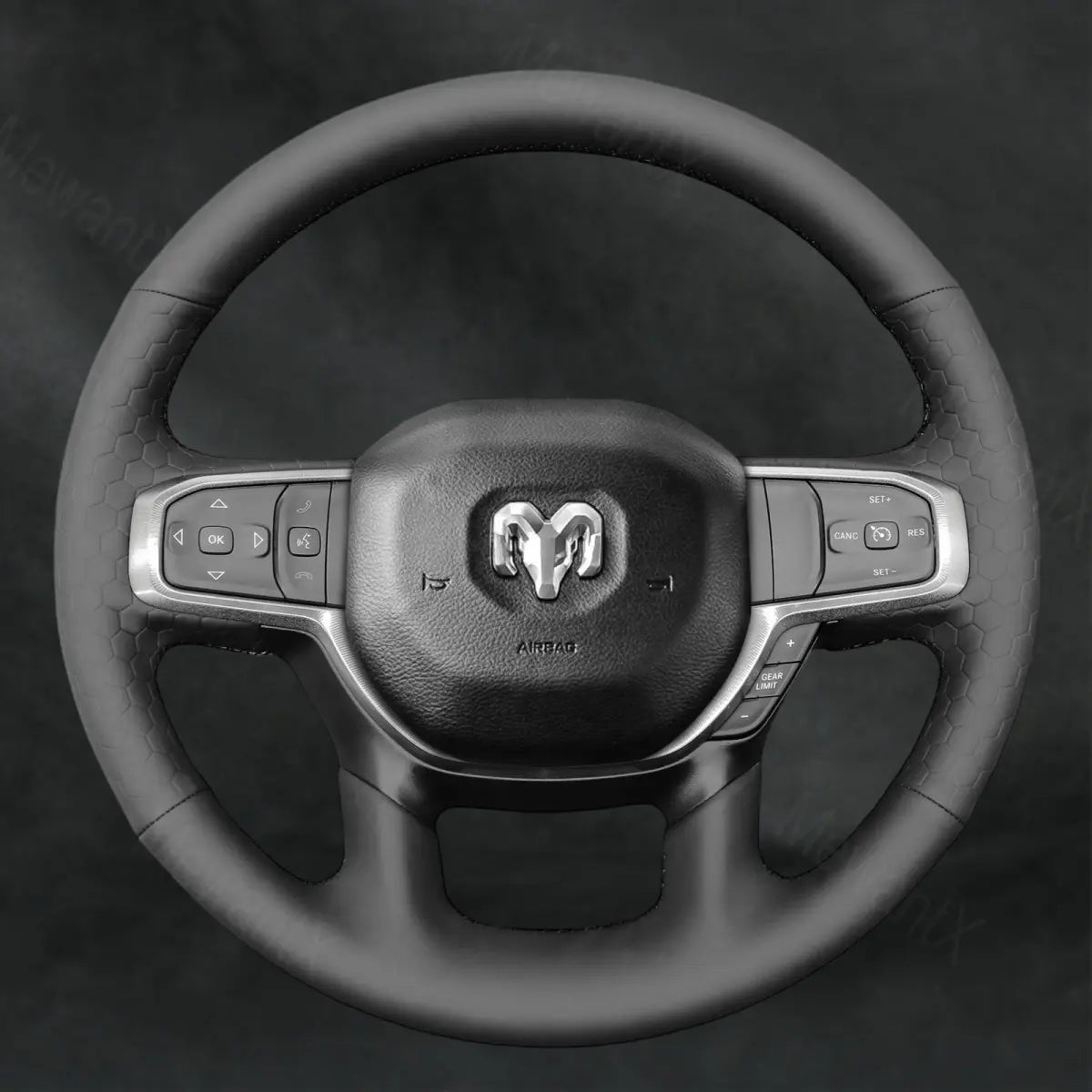 Discover MewantX Custom Steering Wheel Cover For RAM 1500 2500 3500 2018 - 2025 Mewant delivers comfort, grip, style, protection and durable quality.