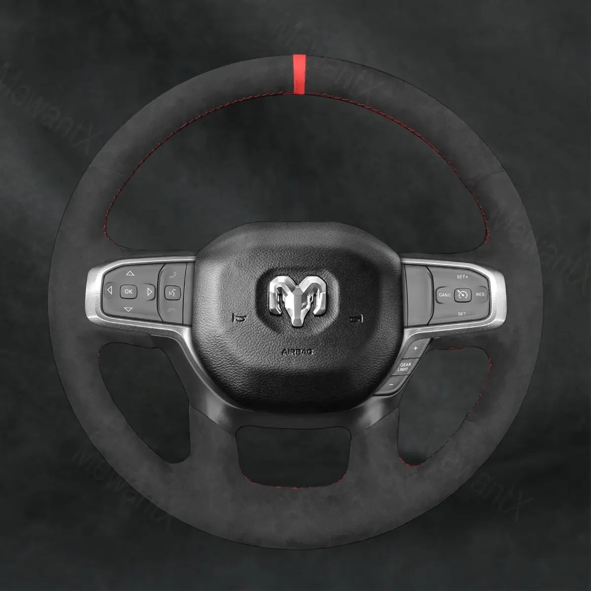 Discover MewantX Custom Steering Wheel Cover For RAM 1500 2500 3500 2018 - 2025 Mewant delivers comfort, grip, style, protection and durable quality.