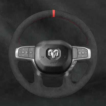 Discover MewantX Custom Steering Wheel Cover For RAM 1500 2500 3500 2018 - 2025 Mewant delivers comfort, grip, style, protection and durable quality.