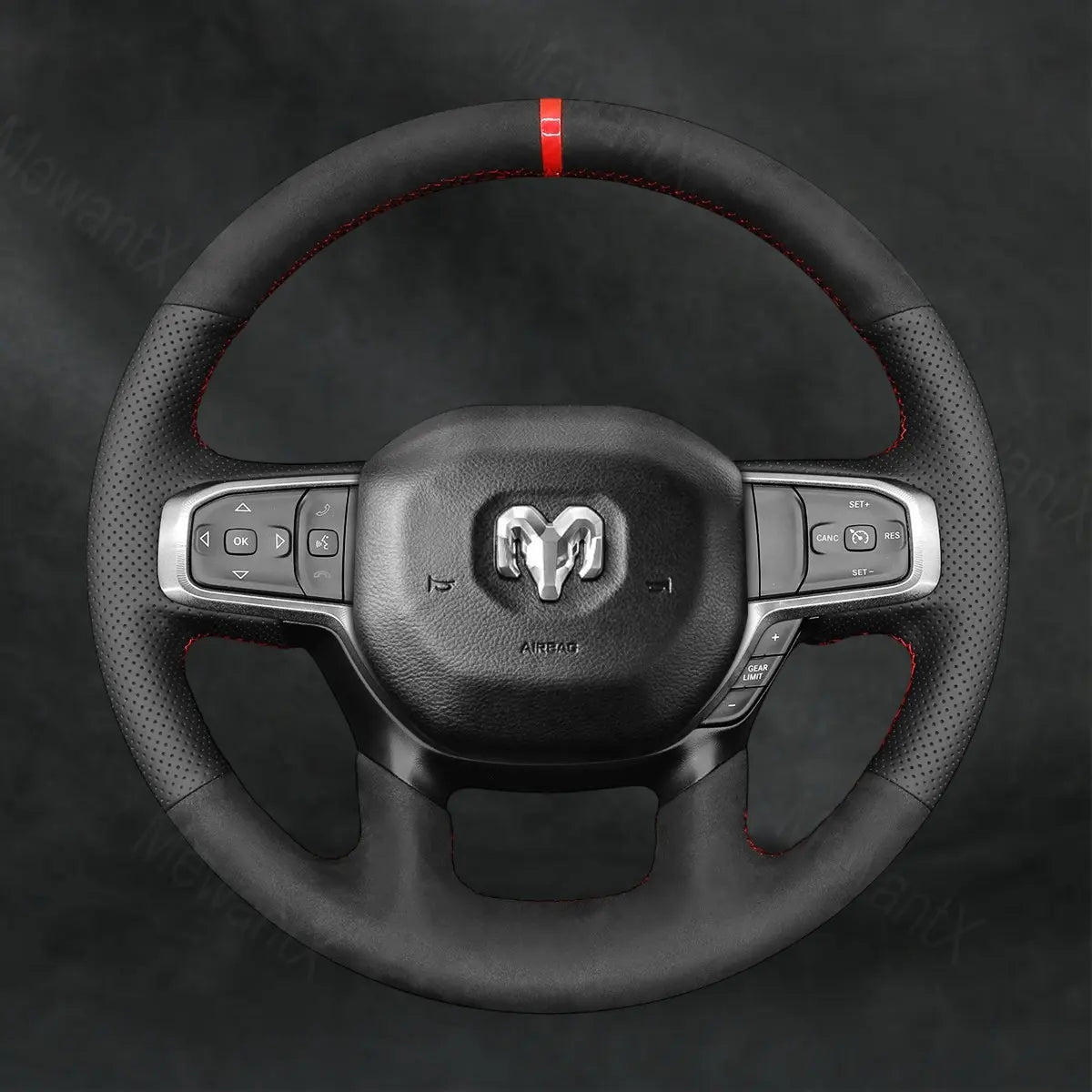 Discover MewantX Custom Steering Wheel Cover For RAM 1500 2500 3500 2018 - 2025 Mewant delivers comfort, grip, style, protection and durable quality.