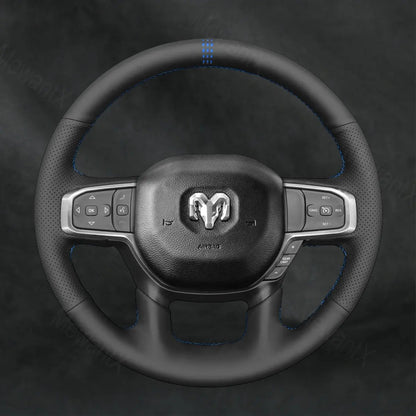 Discover MewantX Custom Steering Wheel Cover For RAM 1500 2500 3500 2018 - 2025 Mewant delivers comfort, grip, style, protection and durable quality.