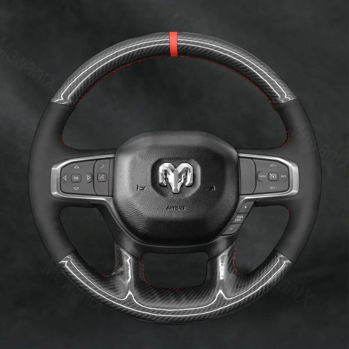 Discover MewantX Custom Steering Wheel Cover For RAM 1500 2500 3500 2018 - 2025 Mewant delivers comfort, grip, style, protection and durable quality.