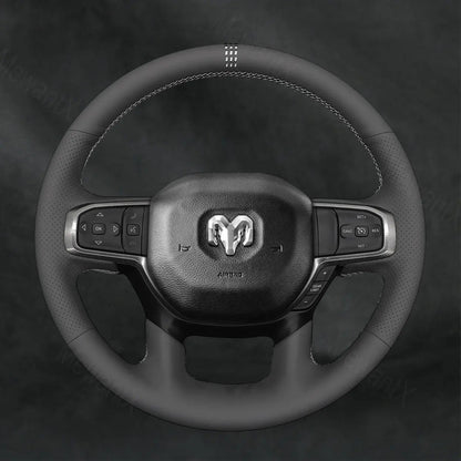 Discover MewantX Custom Steering Wheel Cover For RAM 1500 2500 3500 2018 - 2025 Mewant delivers comfort, grip, style, protection and durable quality.