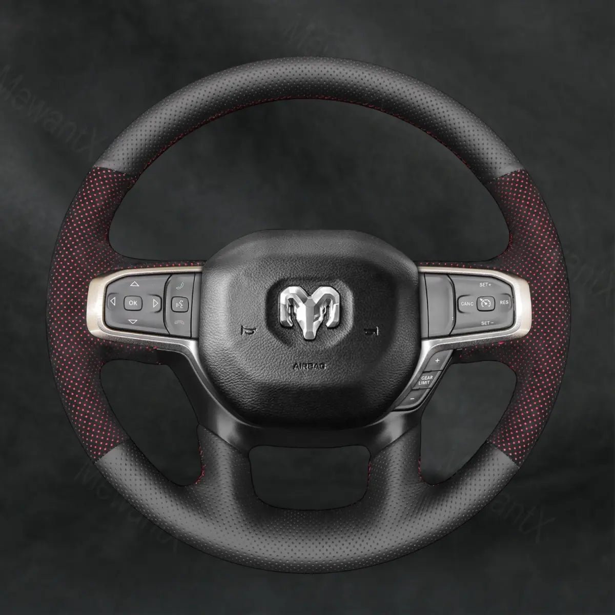 Discover MewantX Custom Steering Wheel Cover For RAM 1500 2500 3500 2018 - 2025 Mewant delivers comfort, grip, style, protection and durable quality.