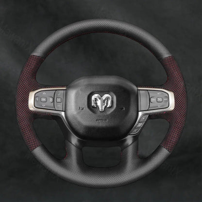 Discover MewantX Custom Steering Wheel Cover For RAM 1500 2500 3500 2018 - 2025 Mewant delivers comfort, grip, style, protection and durable quality.