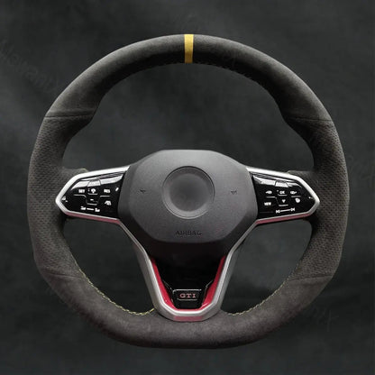 Discover MewantX Custom Steering Wheel Cover For Volkswagen VW Golf R - Line GTI GTD GTE R8 R 8 2020 - 2021 Mewant delivers comfort, grip, style, protection and durable quality.