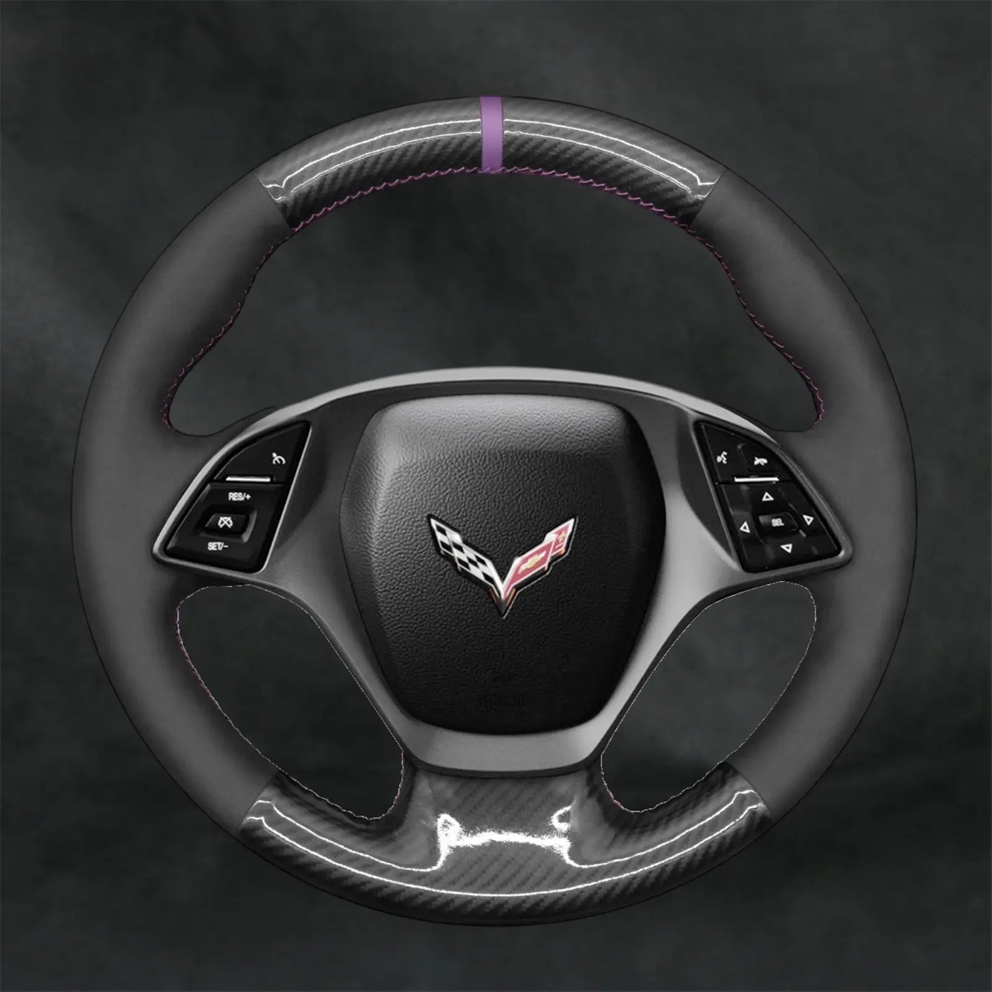 Steering Wheel Cover for Chevrolet Chevy Corvette C7 2014 - 2015 - Mewantx
