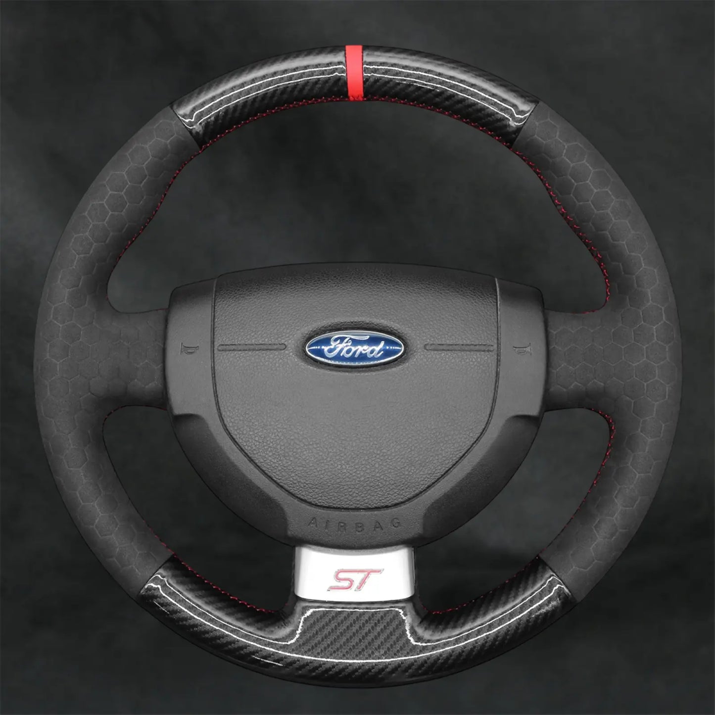 Steering Wheel Cover For Ford Fiesta MK6 ST RS 2002 - 2008 - Mewantx