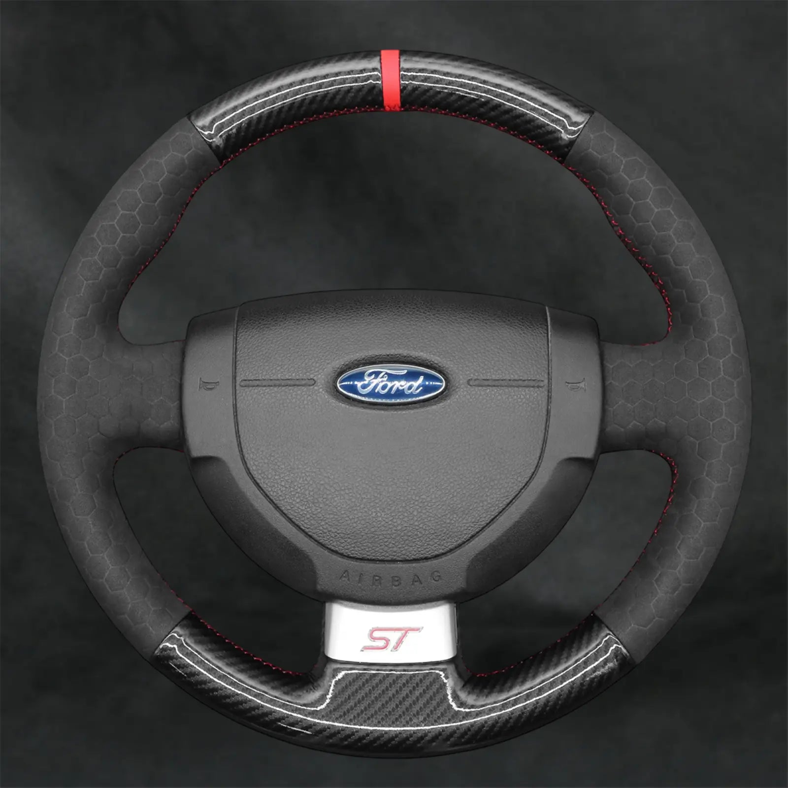 Steering Wheel Cover For Ford Fiesta MK6 ST RS 2002 - 2008 - Mewantx